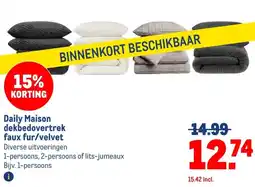 Makro Daily Maison dekbedovertrek faux fur/velvet aanbieding