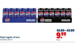Makro Pepsi regular of zero aanbieding