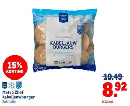 Makro Metro Chef kabeljauwburger aanbieding