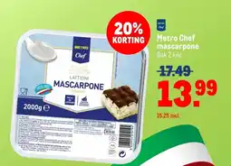Makro Metro Chef mascarpone aanbieding