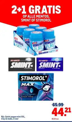 Makro ALLE MENTOS, SMINT OF STIMOROL aanbieding