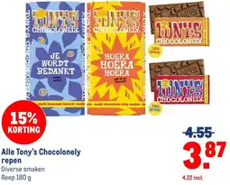 Makro Alle Tony's Chocolonely repen aanbieding