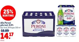 Makro Alle Peroni pils incl. 0.0% aanbieding