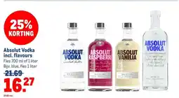 Makro Absolut Vodka incl. flavours aanbieding