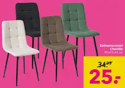 Xenos Eetkamerstoel Chenille aanbieding