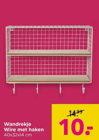 Xenos Wandrekje Wire met haken aanbieding