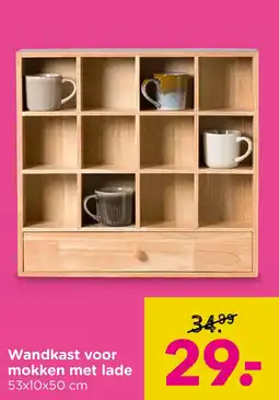 Xenos Wandkast voor mokken met lade aanbieding