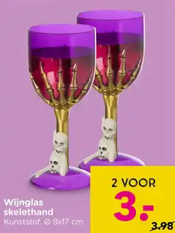 Xenos Wijnglas skelethand aanbieding