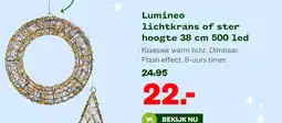Welkoop Lumineo lichtkrans of ster hoogte 38 cm 500 led aanbieding