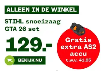 Welkoop STIHL snoeizaag GTA 26 set aanbieding
