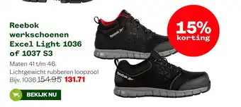 Welkoop Reebok werkschoenen Excel Light 1036 of 1037 S3 aanbieding