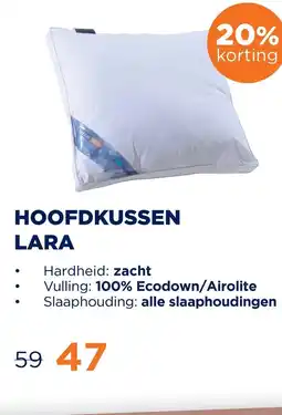 TotaalBED Hoofdkussen Lara ecodown/airolite aanbieding