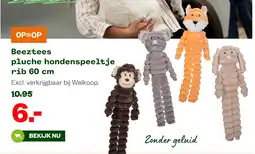 Welkoop Beeztees pluche hondenspeeltje rib 60 cm aanbieding