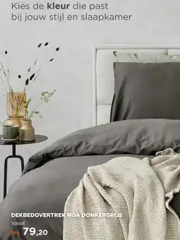 TotaalBED Dekbedovertrek Noa Donkergrijs | 140 x 200/220 cm aanbieding