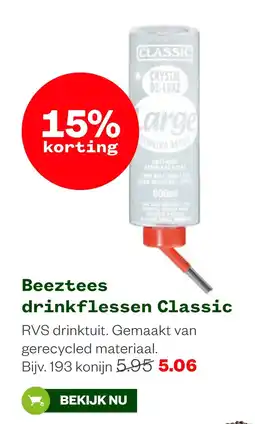 Welkoop Beeztees drinkflessen Classic aanbieding