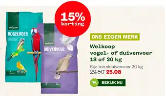 Welkoop Welkoop vogel- of duivenvoer 18 of 20 kg aanbieding