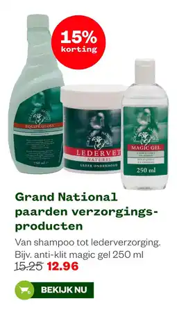 Welkoop Grand National paarden verzorgings- producten aanbieding