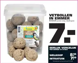 Ranzijn Vetbollen in emmer ranzijn zonder netje aanbieding