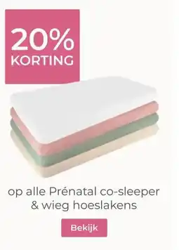 Prenatal op alle Prénatal co-sleeper & wieg hoeslakens aanbieding