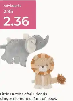 Prenatal Little Dutch Safari Friends slinger element olifant of leeuw aanbieding