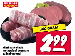 Nettorama Filethaas culinair met spek of beenham culinair naturel aanbieding