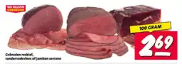 Nettorama Gebraden rosbief, runderrookvlees of jambon serrano aanbieding
