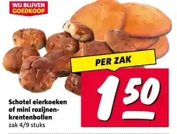 Nettorama Schotel eierkoeken of mini rozijnen- krentenbollen aanbieding