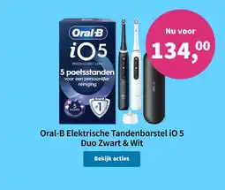 Plein.nl Oral-B Elektrische Tandenborstel iO 5 Duo Zwart & Wit aanbieding