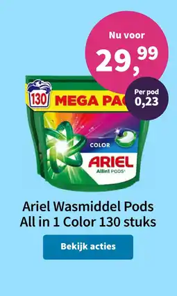 Plein.nl Ariel Wasmiddel Pods All in 1 Color 130 stuks aanbieding