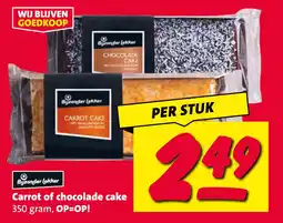 Nettorama Carrot of chocolade cake 350 gram aanbieding