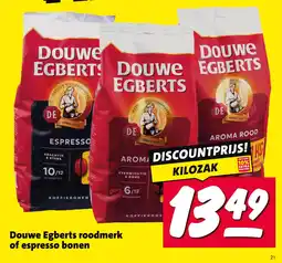 Nettorama Douwe Egberts roodmerk of espresso bonen aanbieding