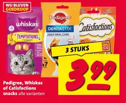 Nettorama Pedigree, Whiskas of Catisfactions snacks aanbieding