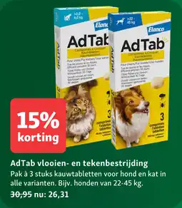 Maxi Zoo AdTab vlooien- en tekenbestrijding aanbieding