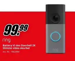 MediaMarkt ring Battery Vi deo Doorbell 2K Slimme video deurbel aanbieding
