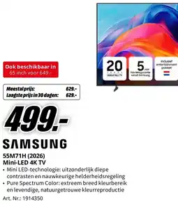 MediaMarkt Samsung 55M71H (2026) Mini-Led 4K TV aanbieding