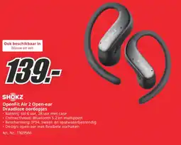 MediaMarkt Shokz OpenFit Air 2 Open-ear Draadloze oordopjes aanbieding
