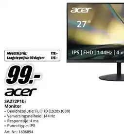 MediaMarkt acer SA272P1bi Monitor aanbieding