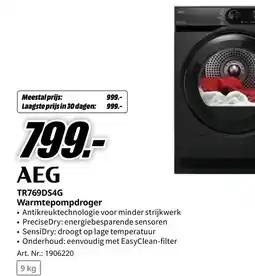 MediaMarkt AEG TR769DS4G Warmtepompdroger aanbieding