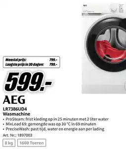 MediaMarkt AEG LR7386UD4 Wasmachine aanbieding