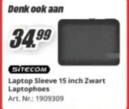 MediaMarkt Sitecom Laptop Sleeve 15 inch Zwart Laptophoes aanbieding
