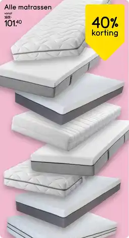 Leen Bakker Alle matrassen 40% korting aanbieding