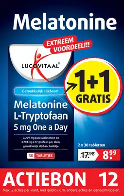 Lucovitaal Lucovitaal Melatonine L-Tryptofaan 5 mg One a Day aanbieding