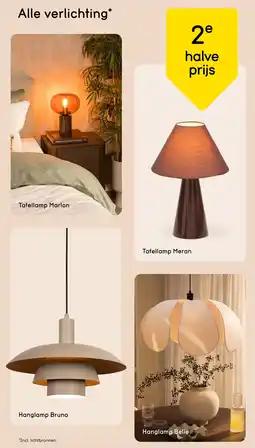 Leen Bakker Alle verlichting 2e halve prijs aanbieding