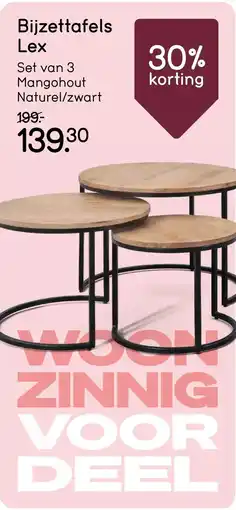 Leen Bakker Bijzettafels Lex aanbieding