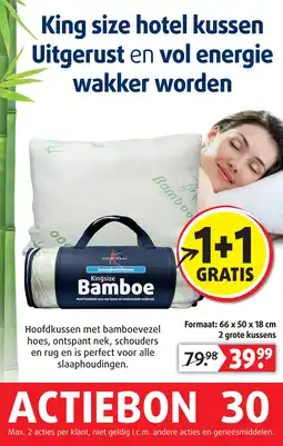 Lucovitaal Kingsize Bamboe hotel kussen aanbieding
