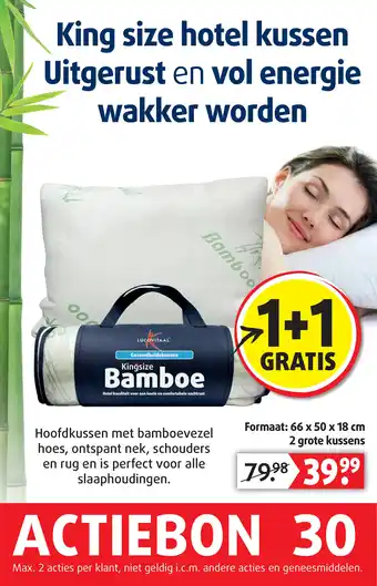 Lucovitaal Kingsize Bamboe hotel kussen aanbieding