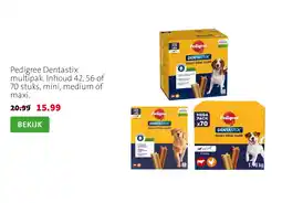 Intratuin Pedigree Dentastix multipak. Inhoud 42, 56 of 70 stuks, mini, medium of maxi. aanbieding