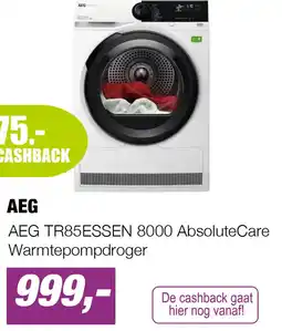 EP AEG TR85ESSEN 8000 AbsoluteCare Warmtepompdroger aanbieding