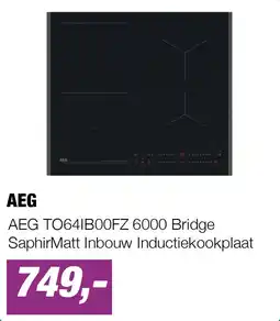 EP AEG TO64IB00FZ 6000 Bridge SaphirMatt Inbouw Inductiekookplaat aanbieding