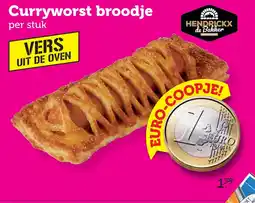 Coop Curryworst broodje aanbieding